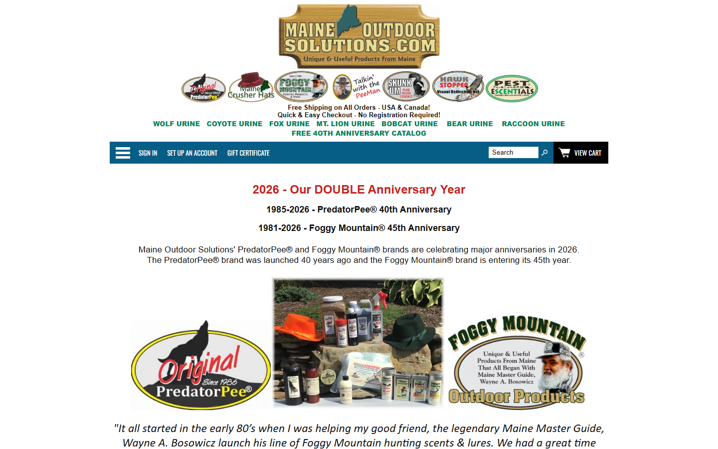 Maine Outdoor Solution website
